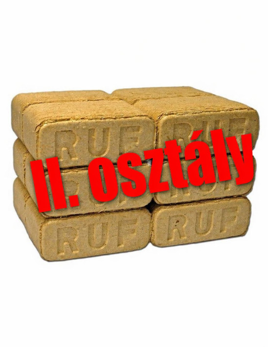 MÁSODOSZTÁLYÚ Tégla alakú keményfabrikett 100% bükk (960 kg/raklap) 