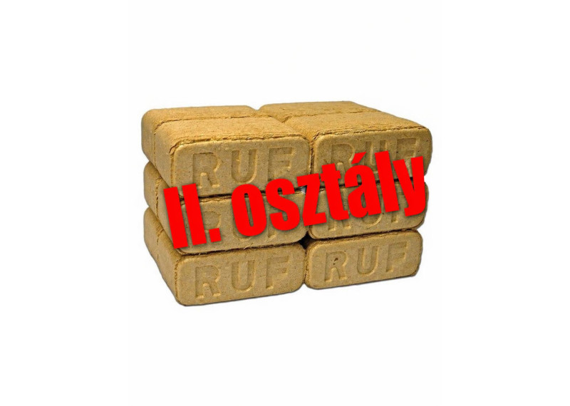 MÁSODOSZTÁLYÚ Tégla alakú keményfabrikett 100% bükk (960 kg/raklap) 